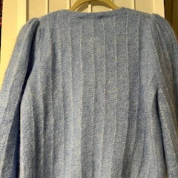 NWT Sezane Blue Gilet Amance Cardigan Sweater Size Medium - Picture 3 of 10